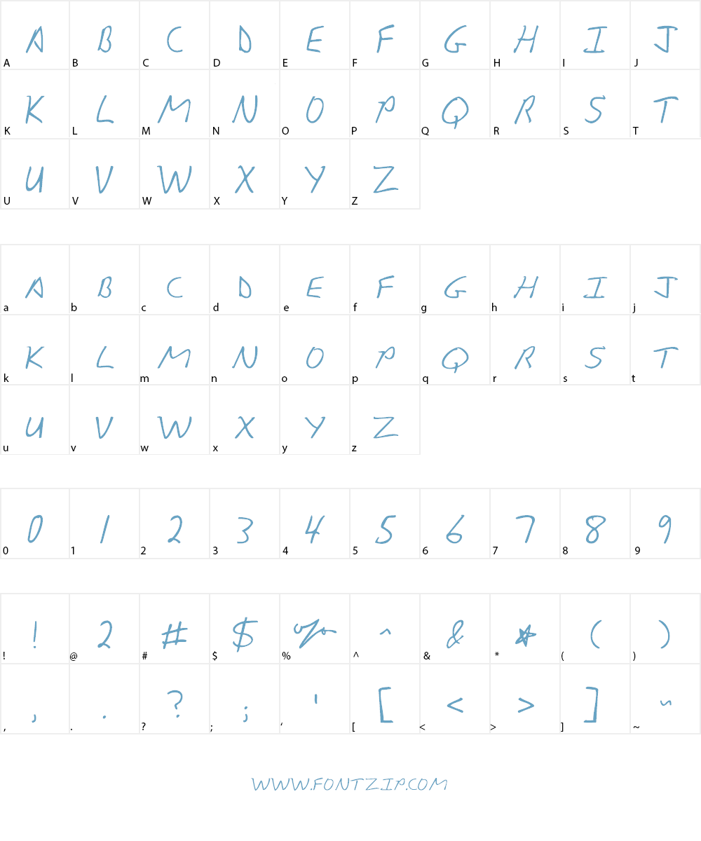 KG Sunny Afternoon Font Character