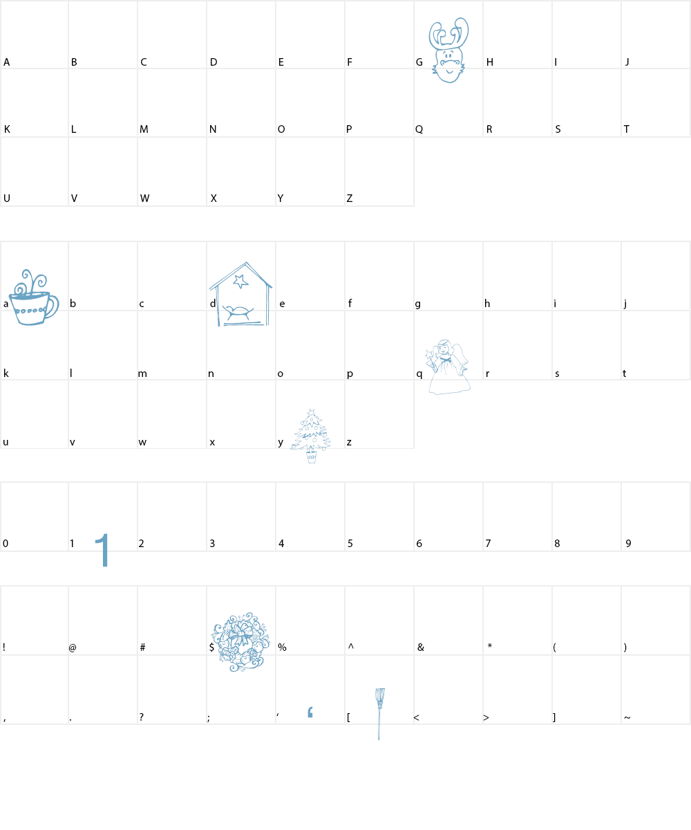 Janda Christmas Doodles Font Character
