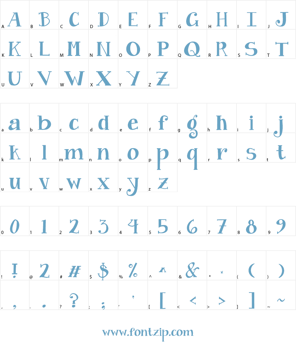 Janda Curlygirl Chunky Font Character
