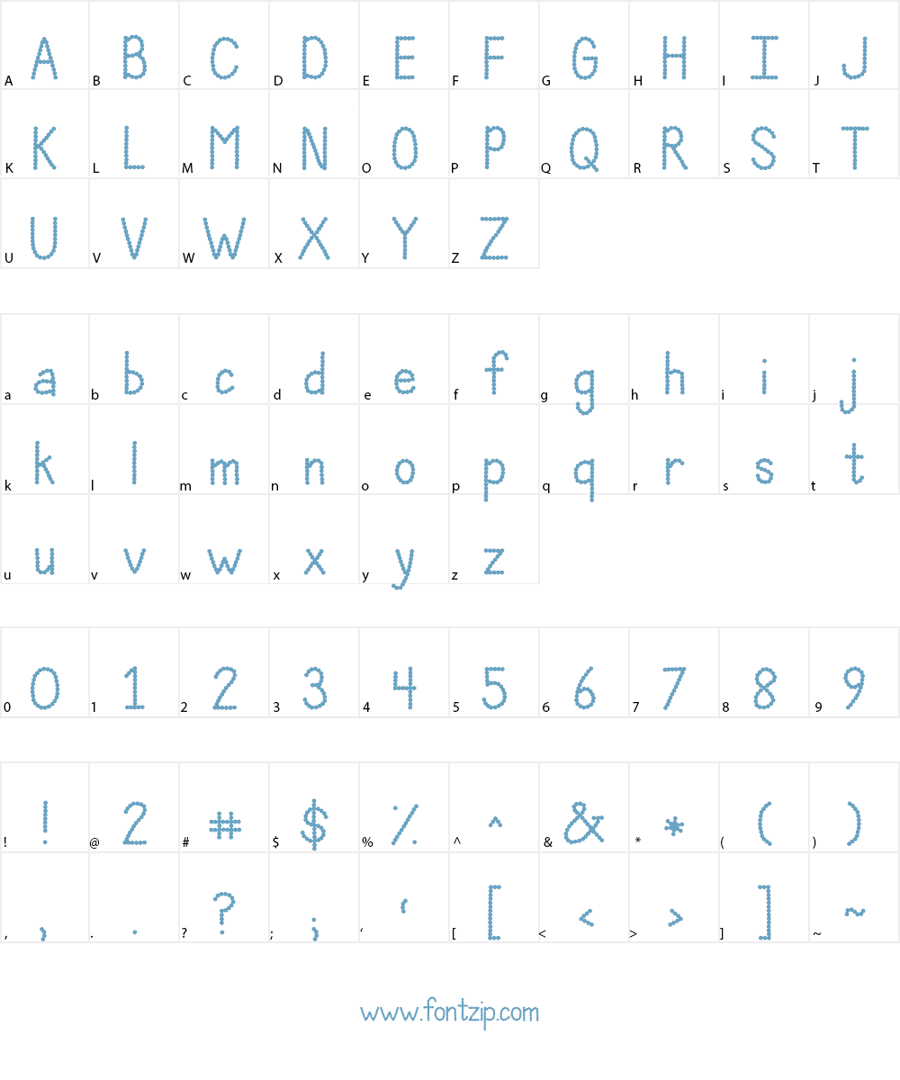 Janda Polkadot Punch Font Character
