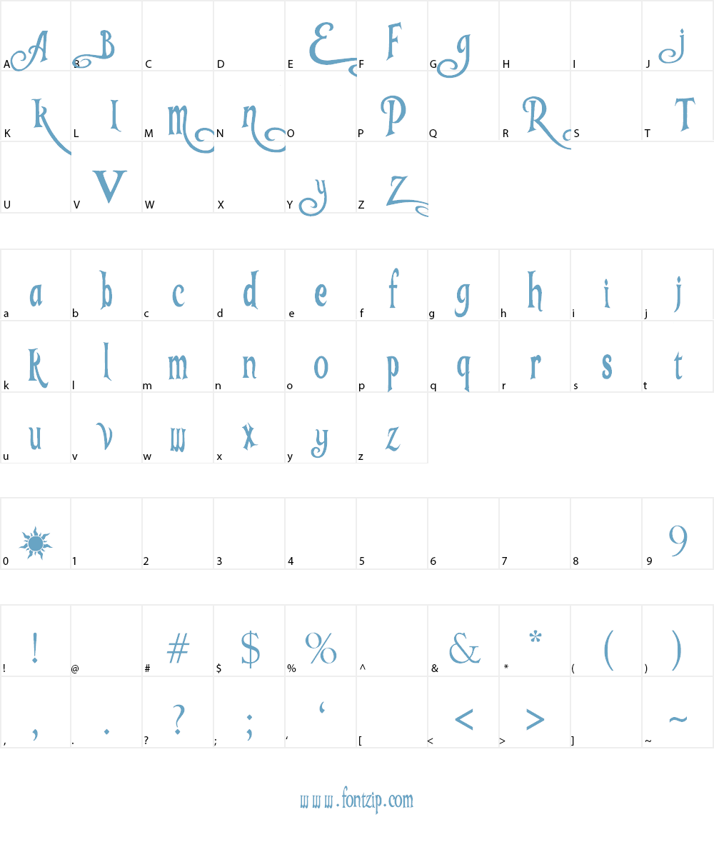 Tangled v1.2 Font Character