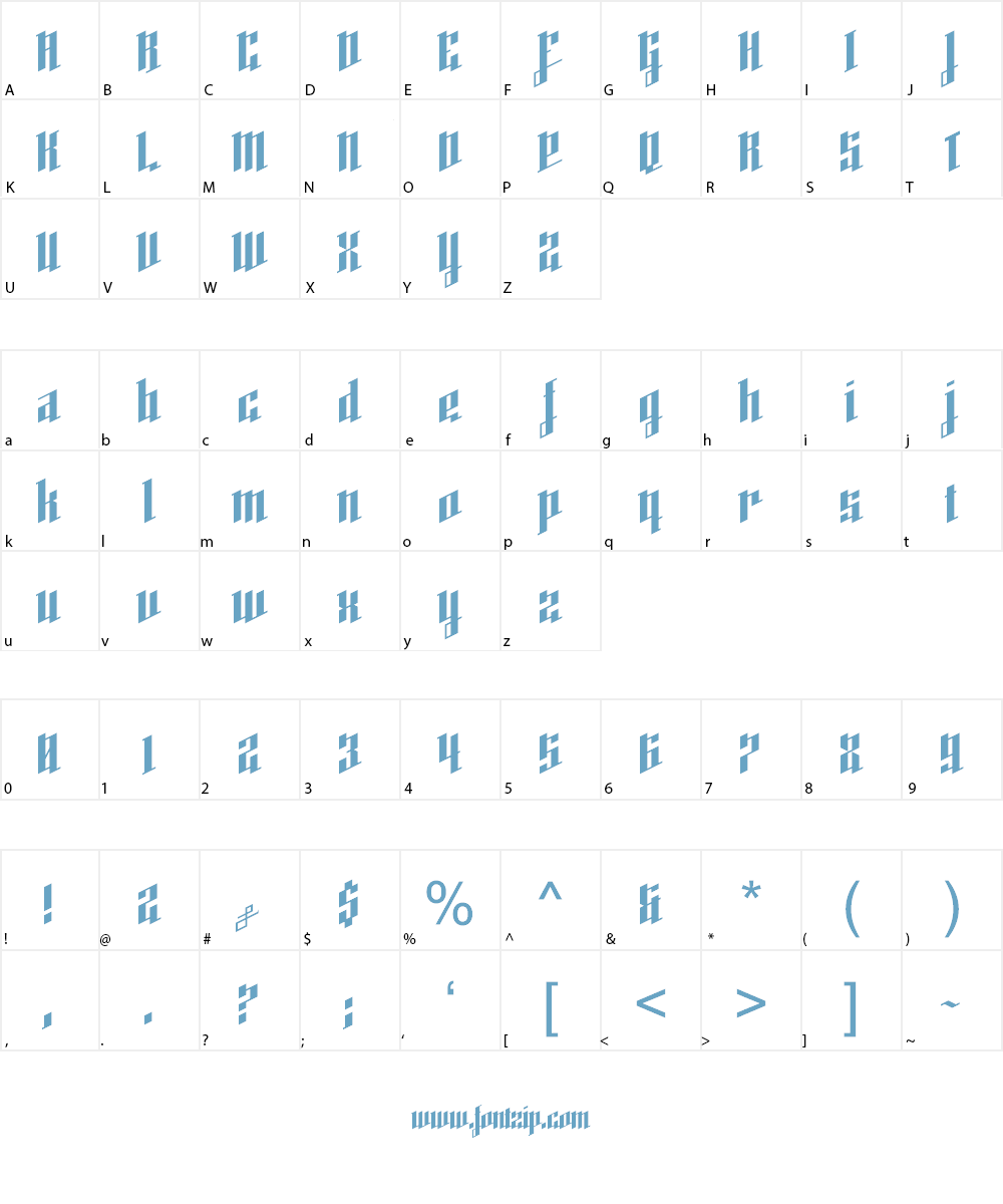 High Voltage Font Character