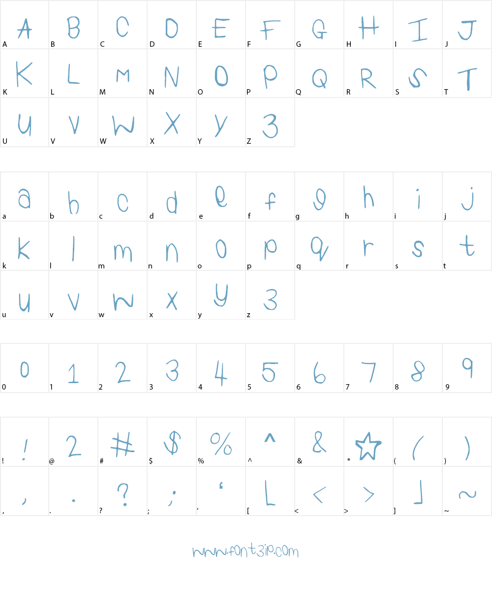 KaylaHand Font Character