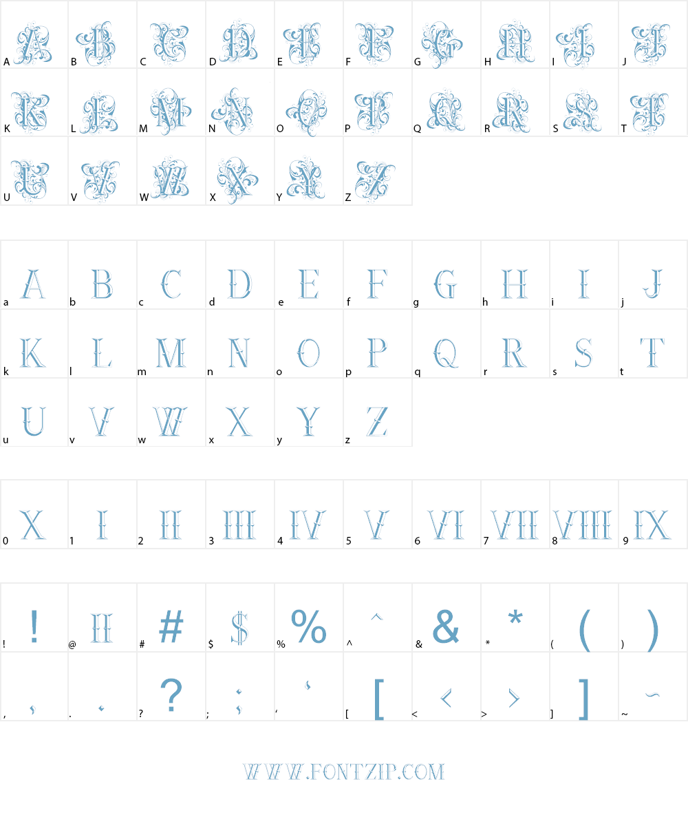 Ornamental Versals Font Character