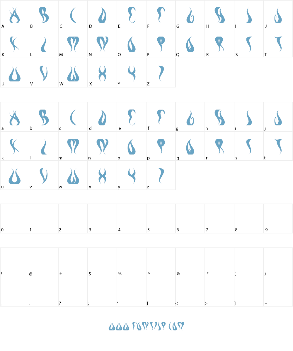 eternal flame Font Character