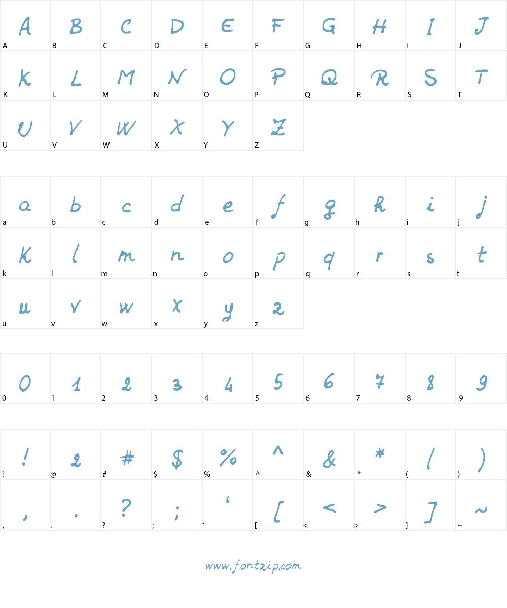 JDHands Font Character