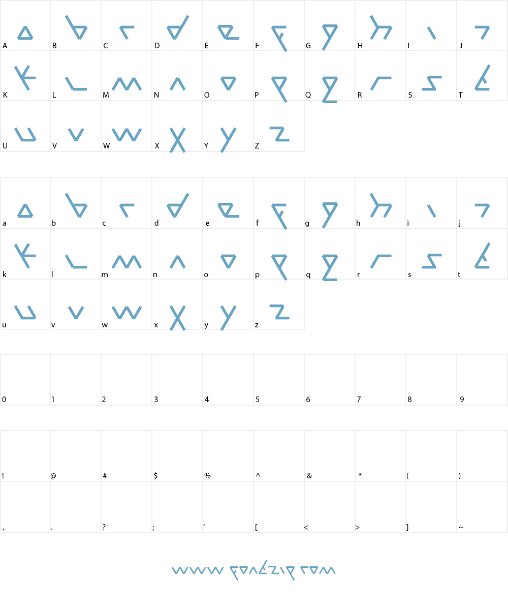parallel Font Character