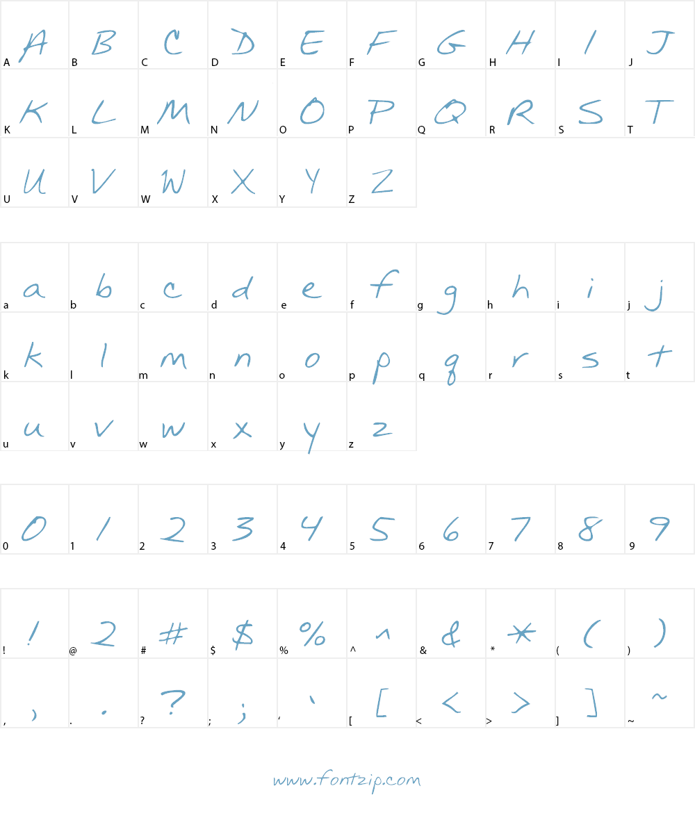 KG Mullally Font Character