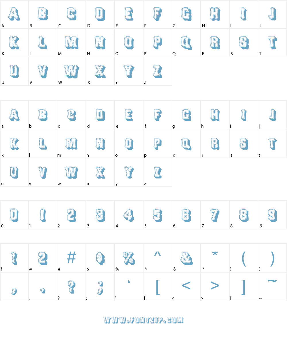 Topsquare Font Character
