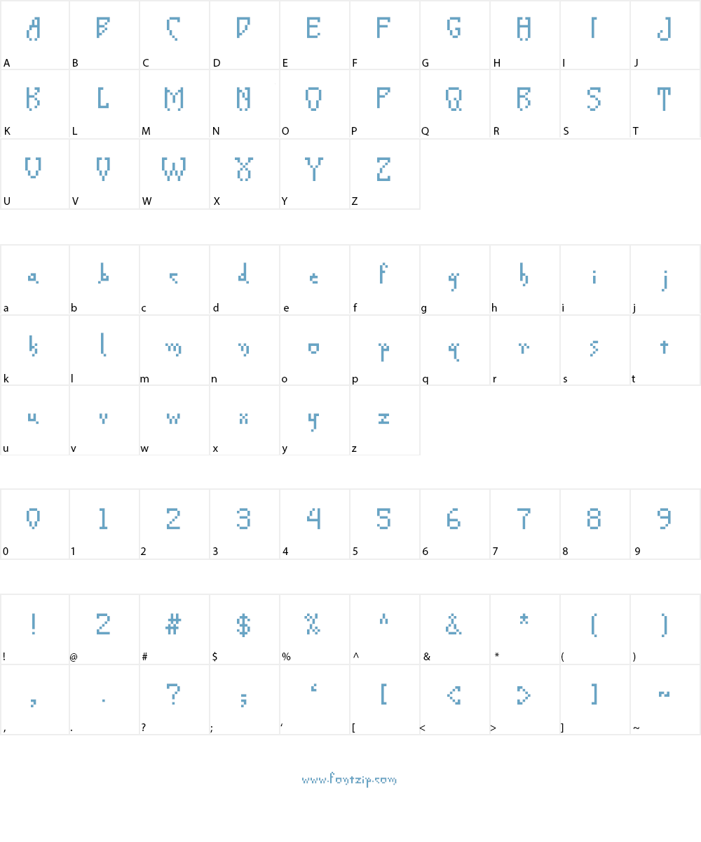 Creeper Pixel Font Character