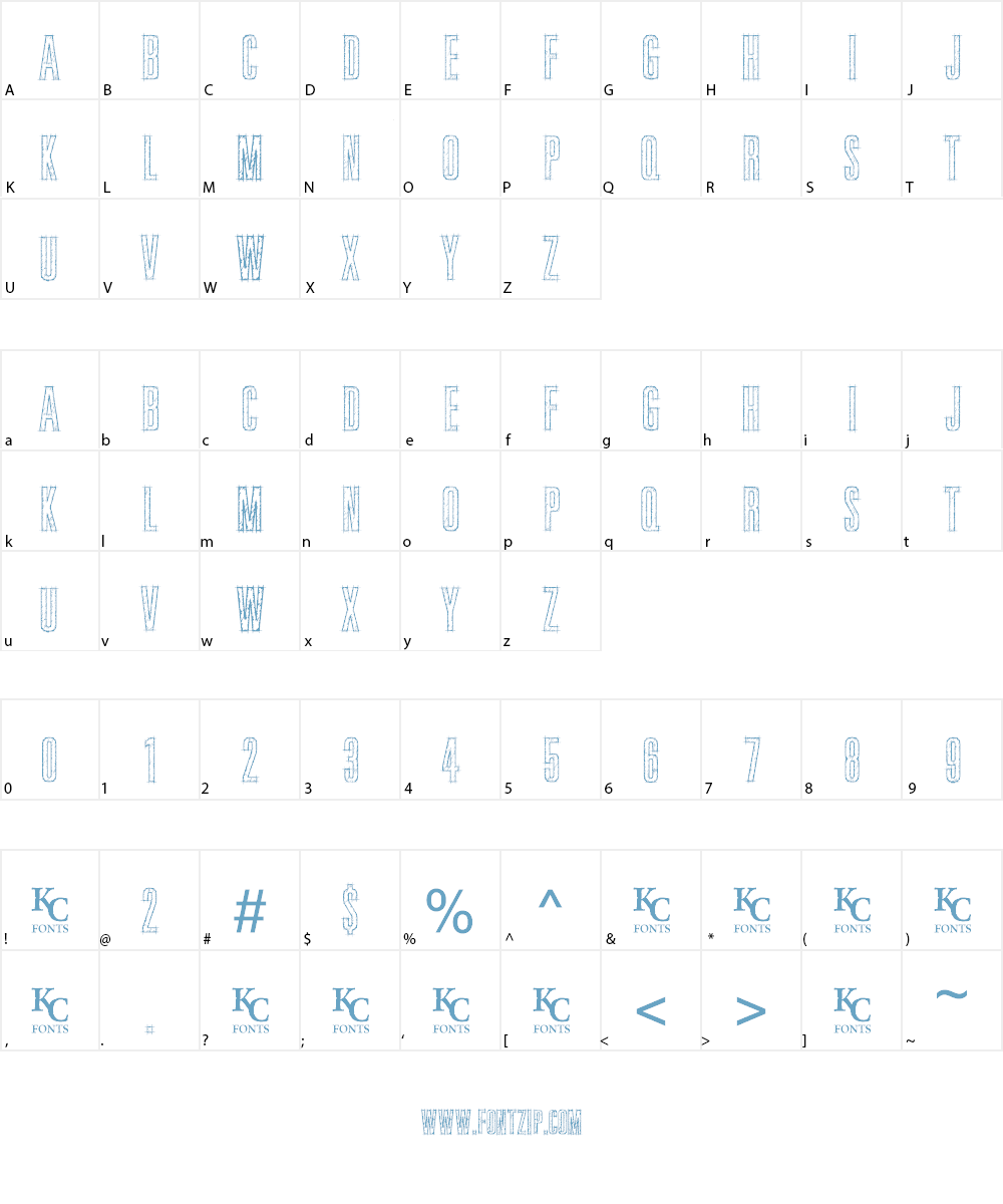 Bluprint Font Character