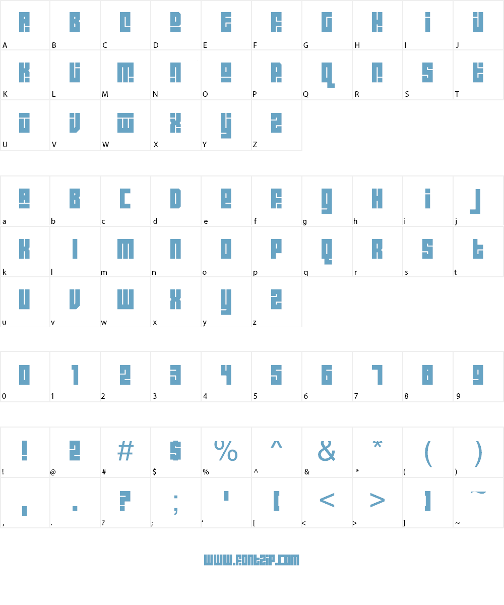 Block Out Font Character