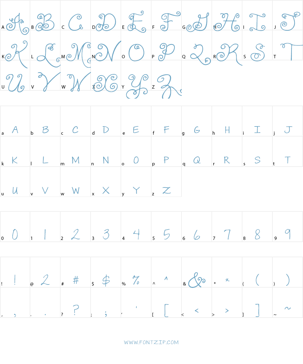 Janda Swirlygirl Font Character