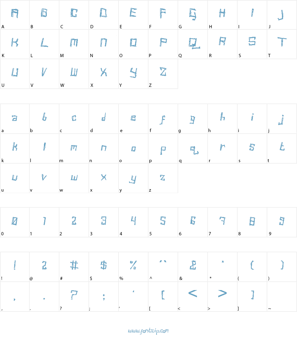 Zkratchy Font Character