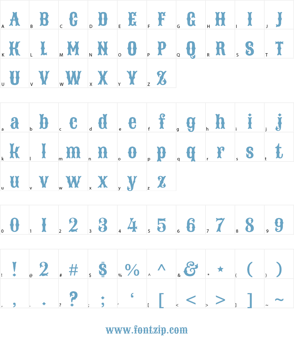Sancreek Font Character