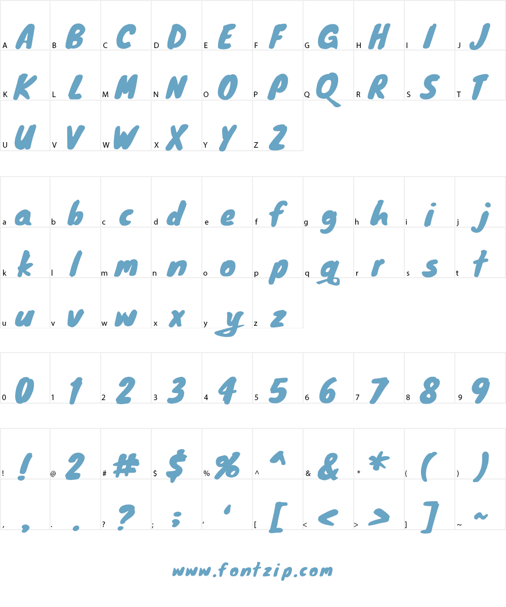 Eziear Font Character