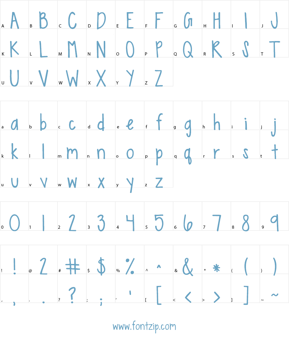 KG Sweet N Sassy Font Character
