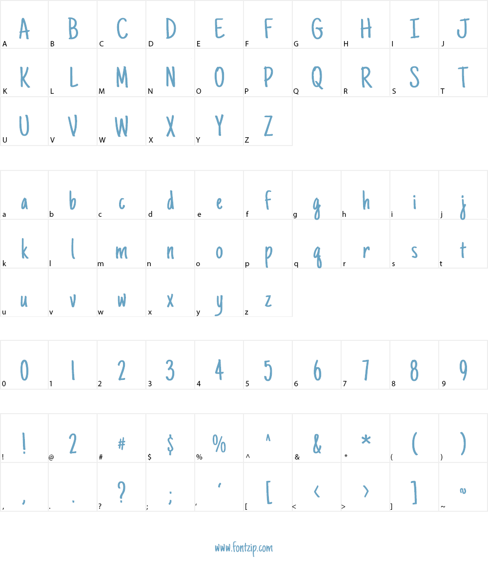 Just Another Hand Font Character