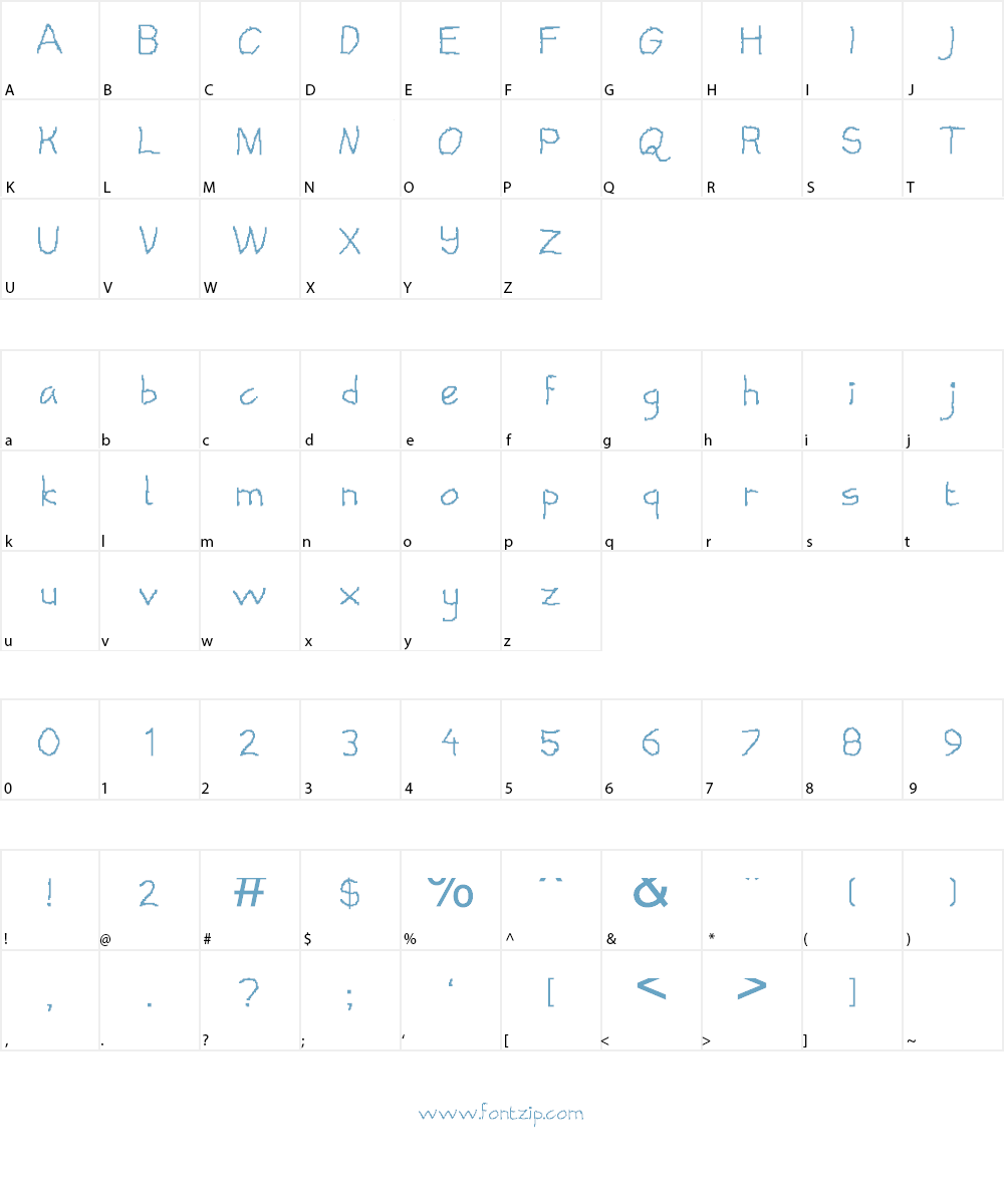Pixelized Handwriting Font Character