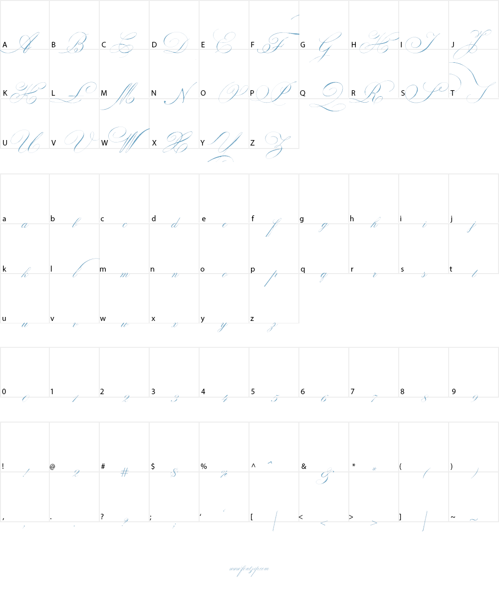 Indenture English Penman Demo Font Character