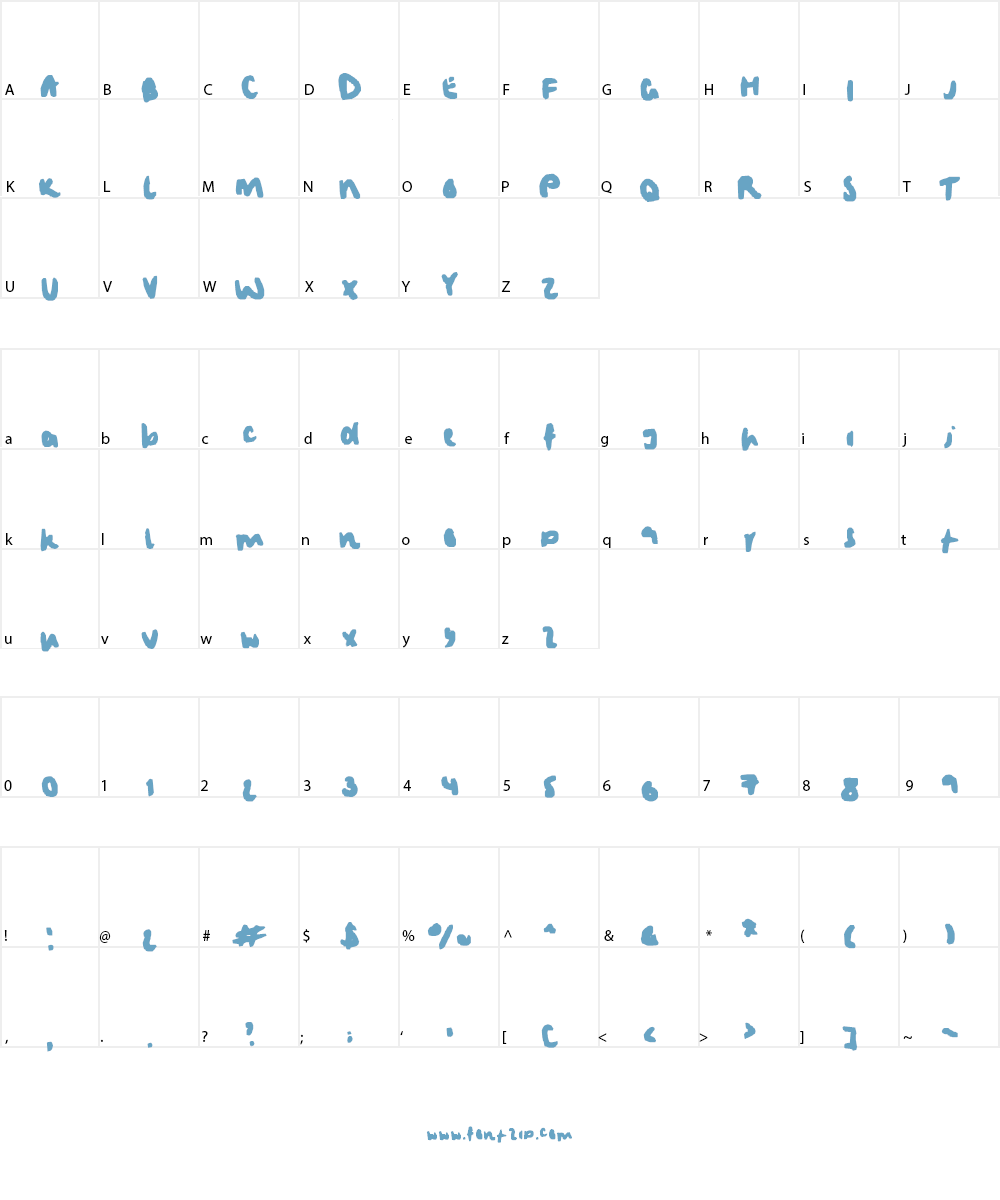 iluvwritingsmall Font Character
