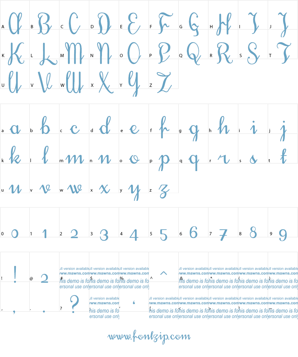 Treehouse DEMO Font Character