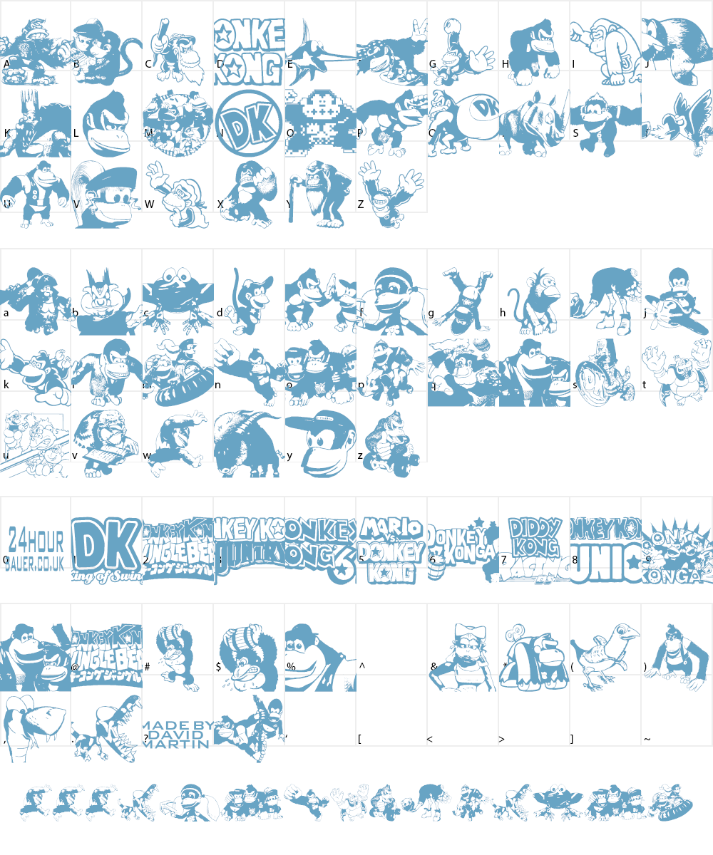 Donkey Kong World Font Character