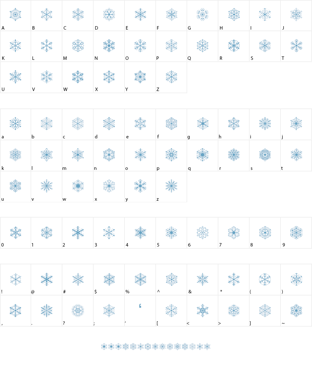 Faux Snow Font Character