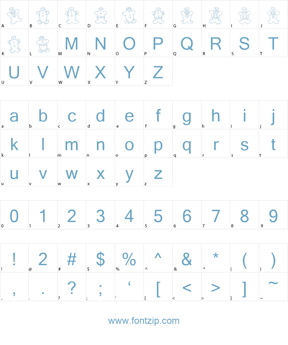 Destiny's Gingerbread Dings Font Character