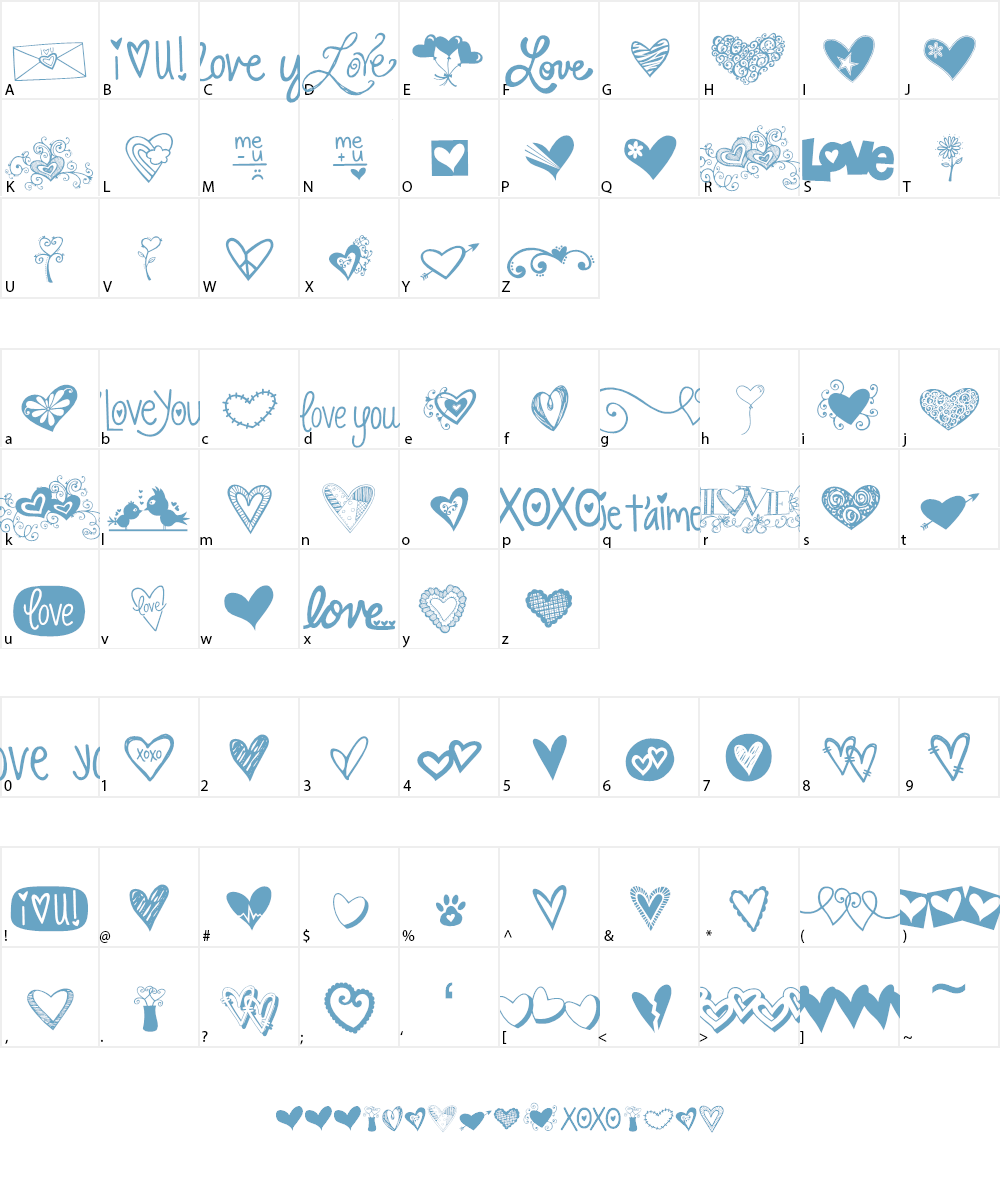 KG Heart Doodles Font Character