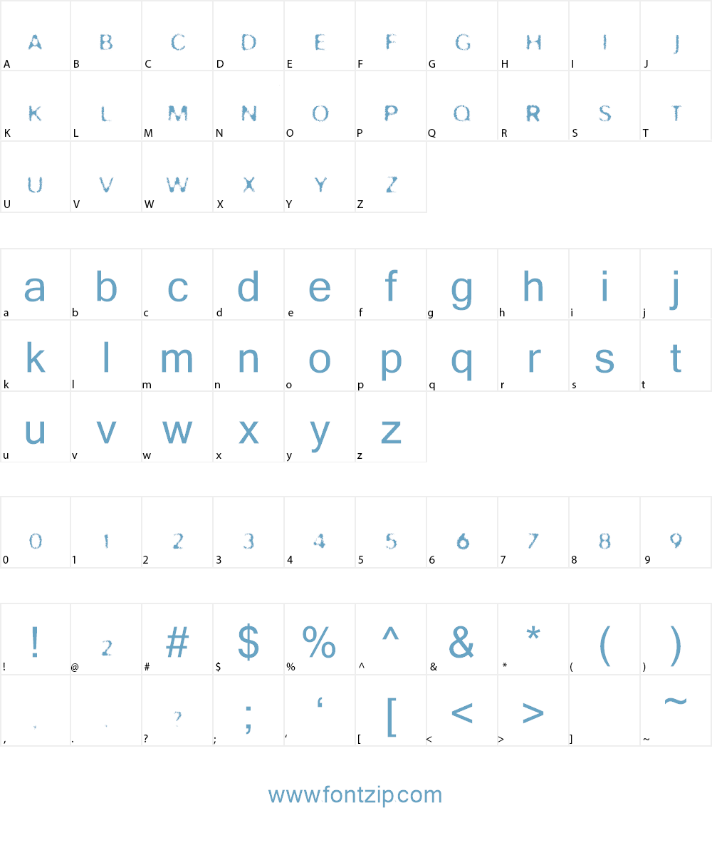 TRASH Font Character