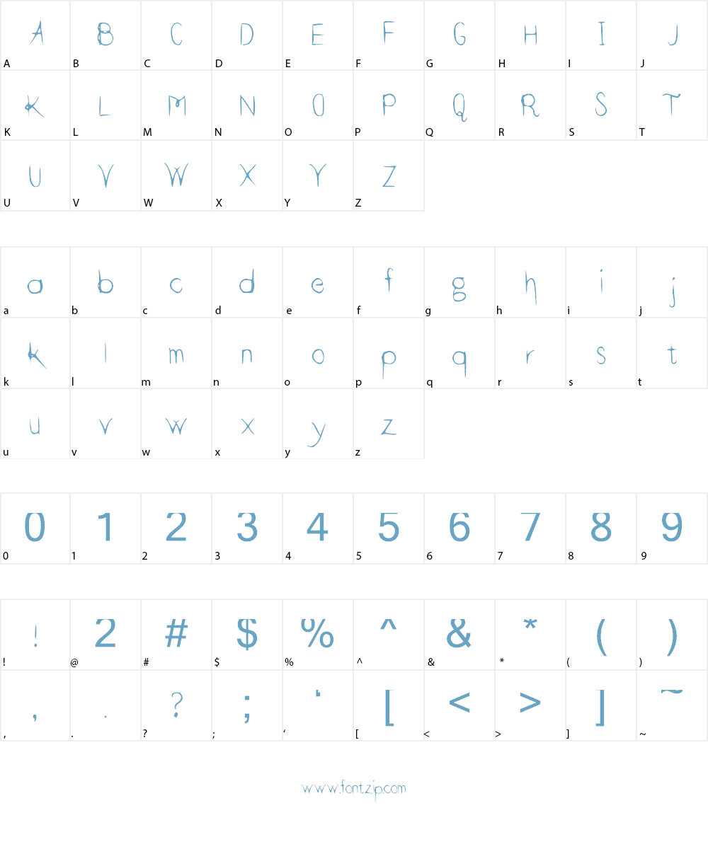 ThinHand Font Character