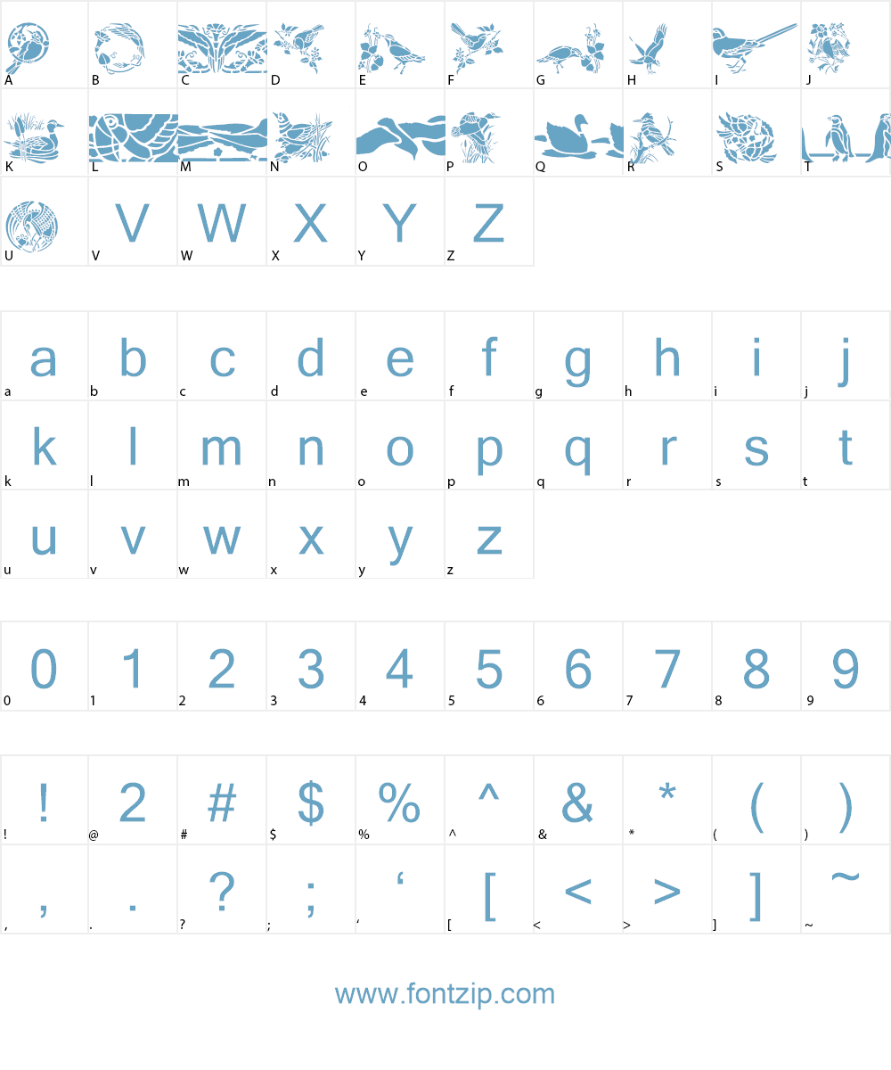 Birds Two Font Character