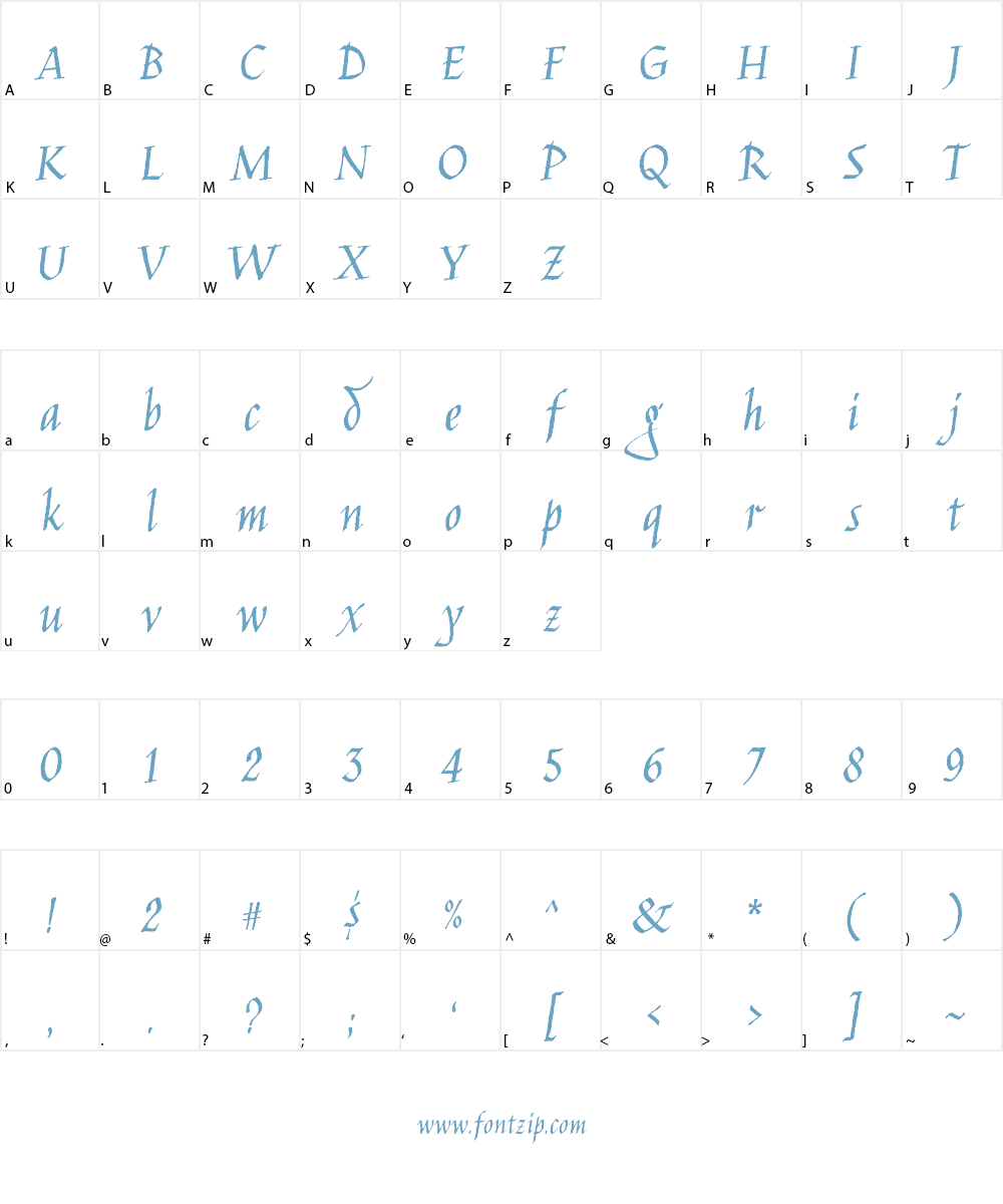 Jim Nightshade Font Character