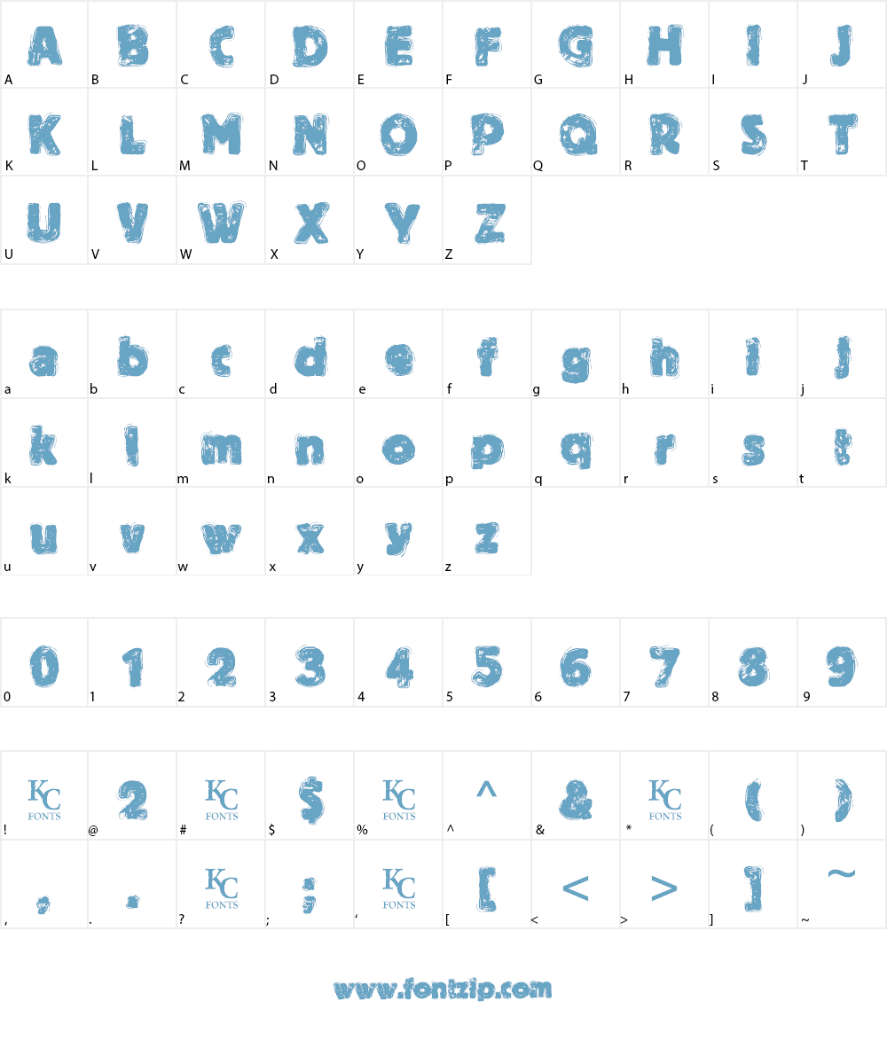 By The Throat Font Character