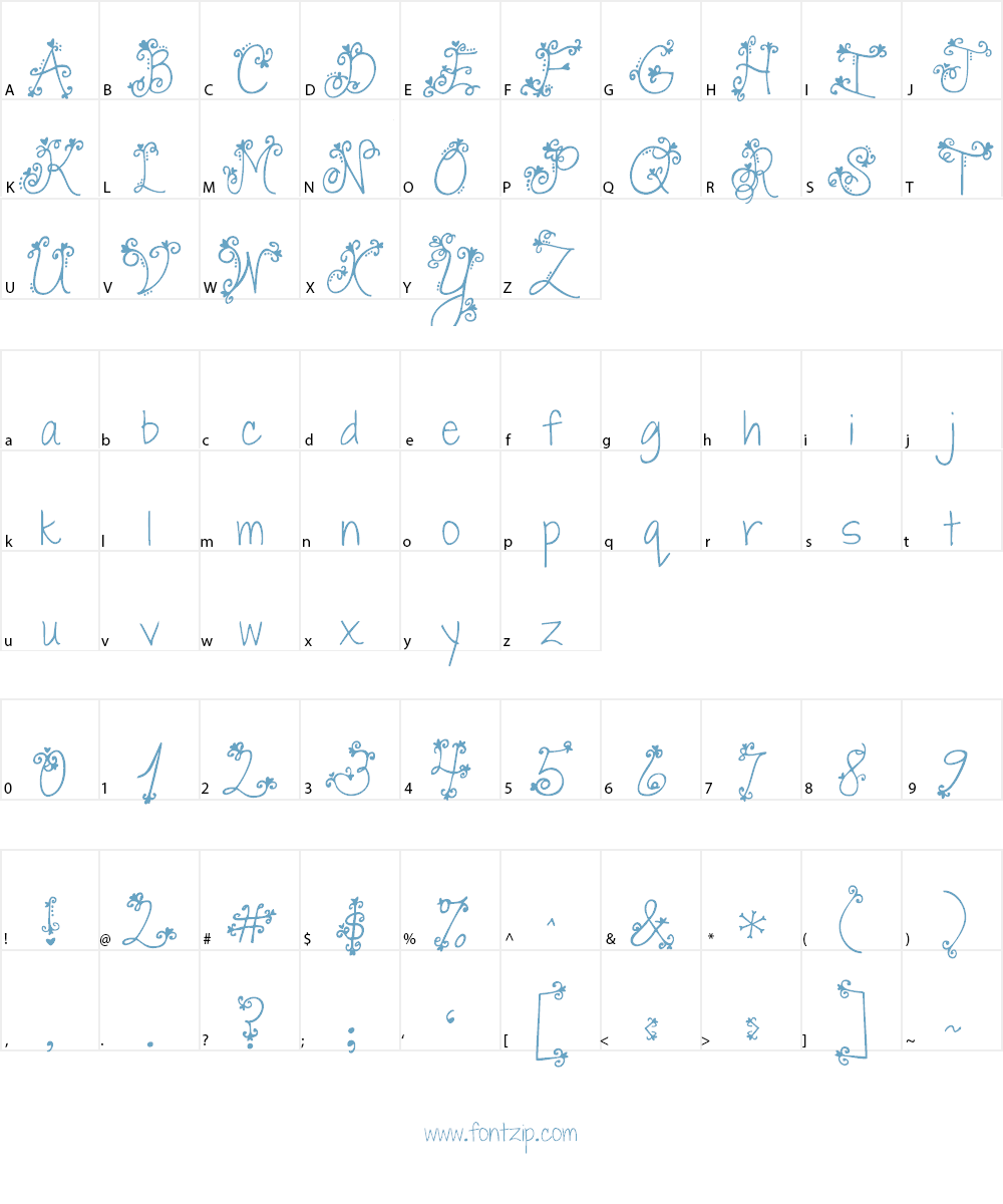 Janda Swirly Twirly Font Character