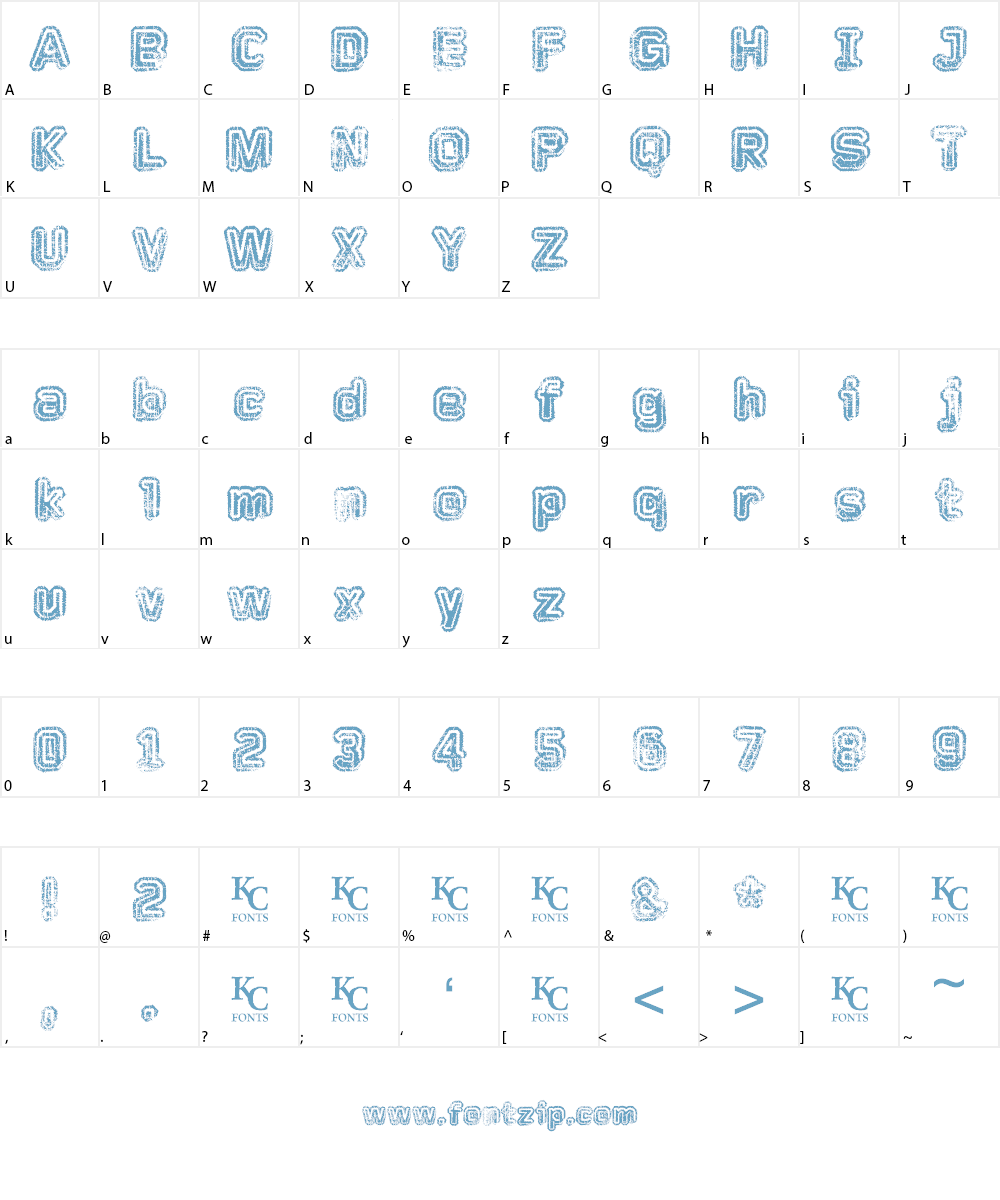 Faded Memory Font Character