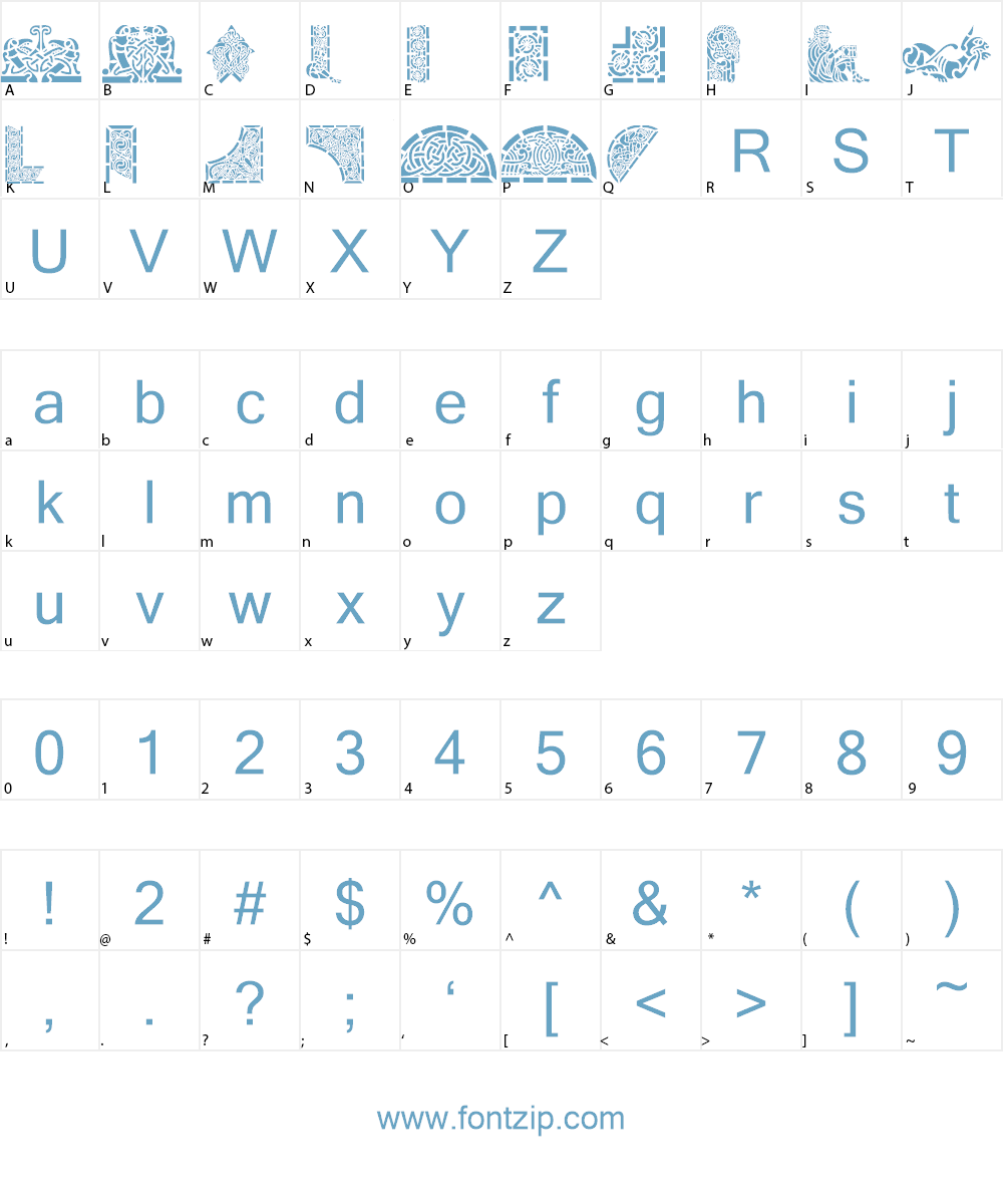 Celtic Designs II Font Character