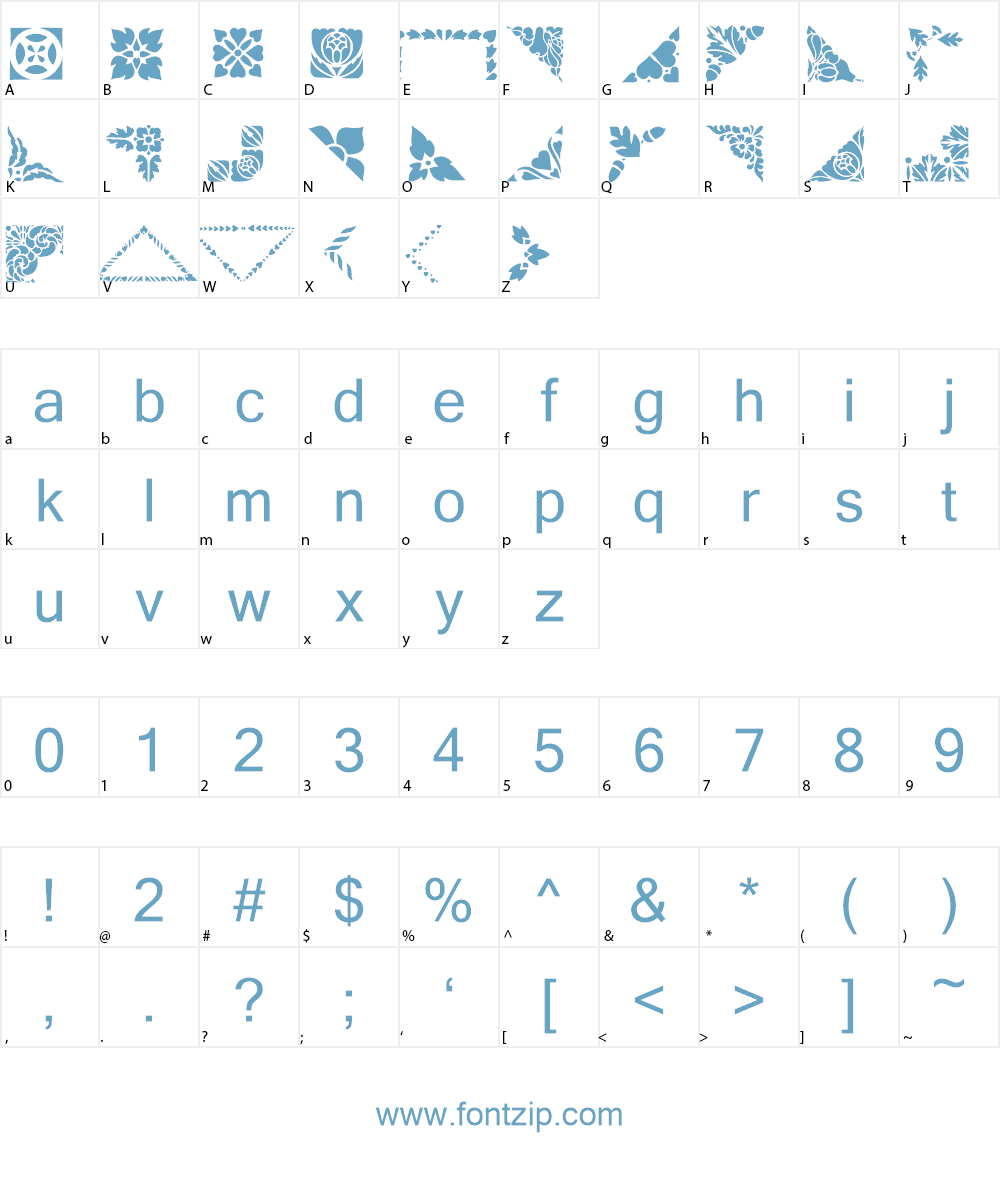 Corners & Borders Font Character