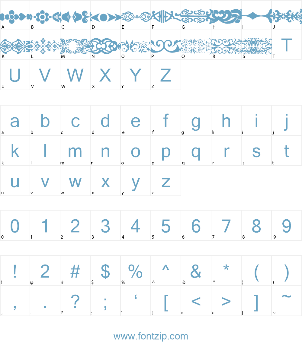 DecoDividers Font Character