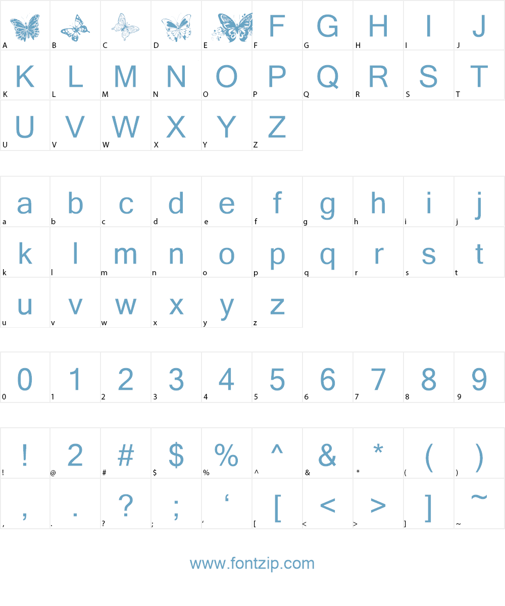 Destiny's Butterfly Dingbats Font Character