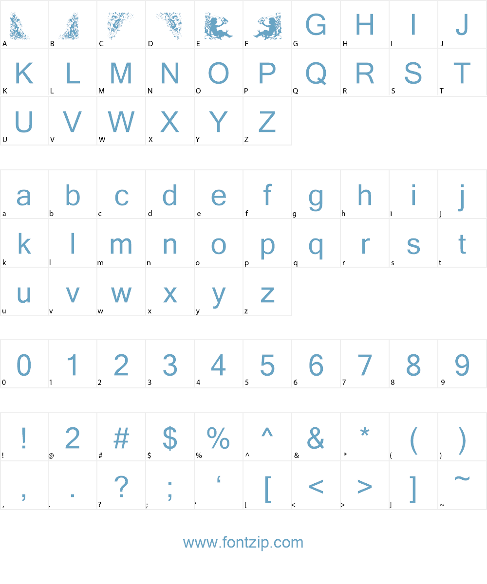 Destiny's Cherubs Ding Font Character