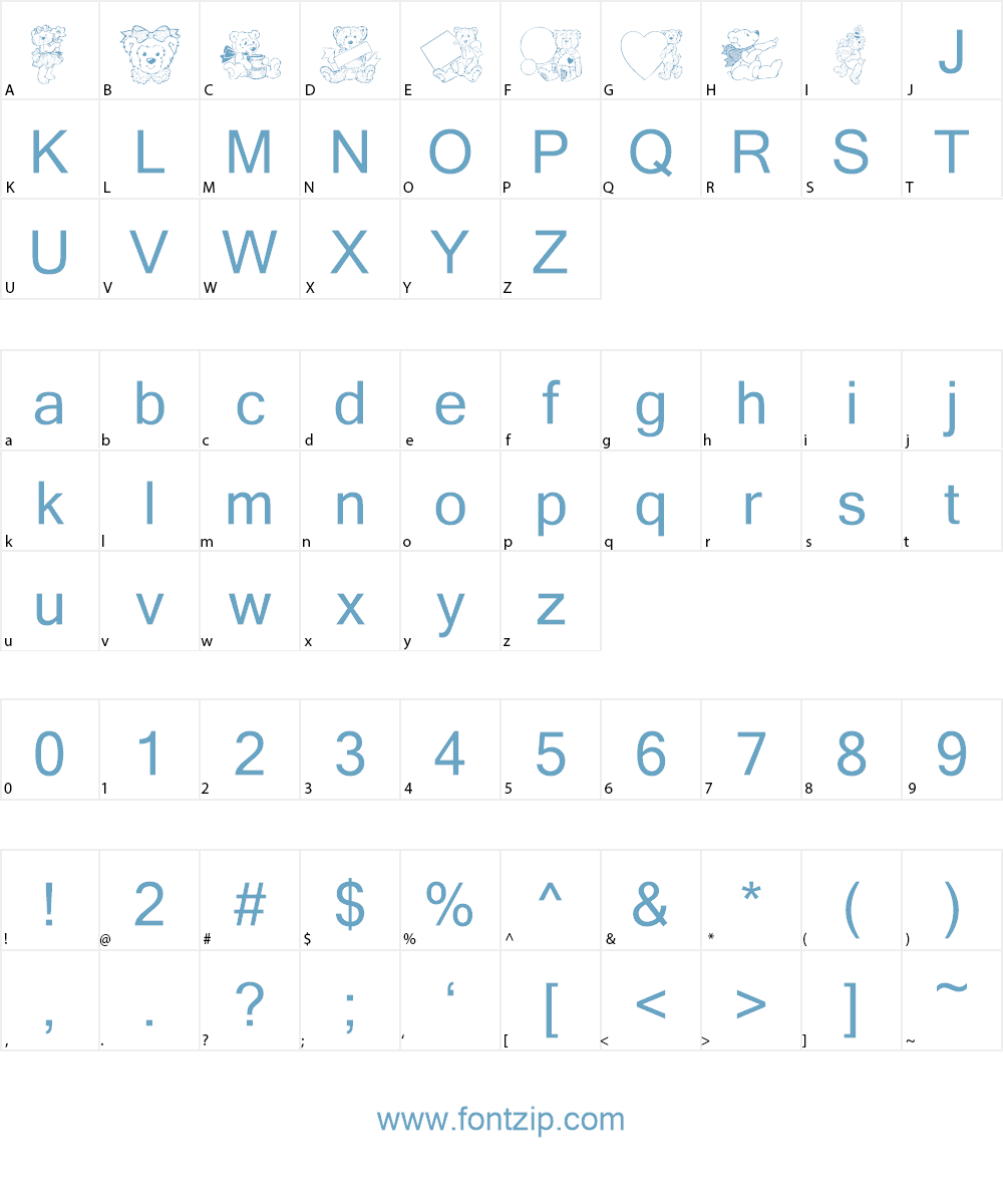 Destinys Teddybear Dings Three Font Character