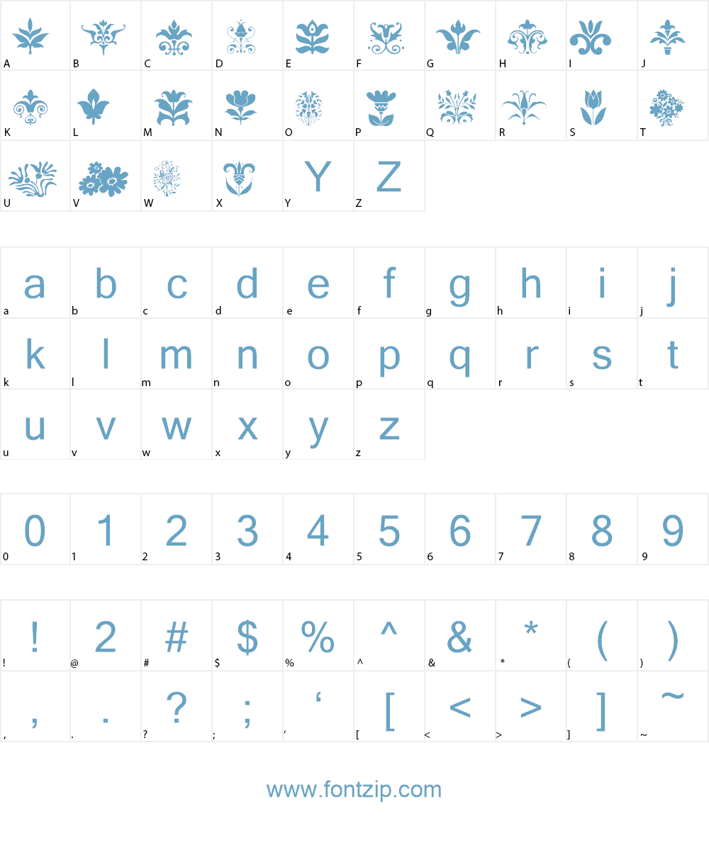 FloraDeco Font Character