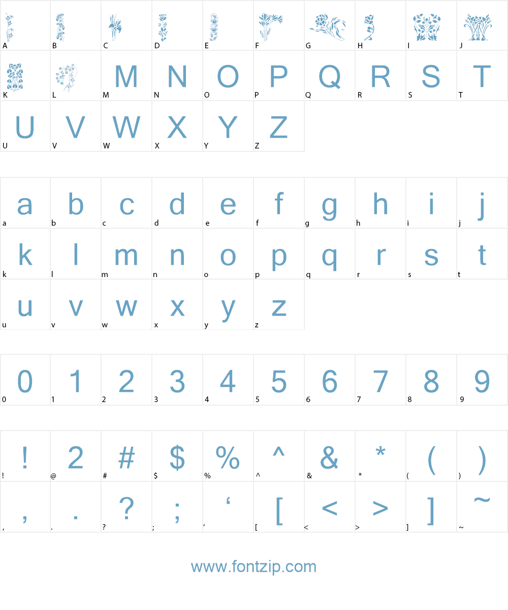 Flowers1 Font Character
