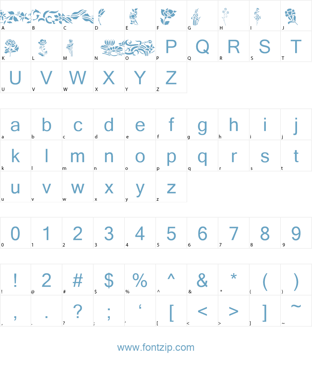 Flowers2 Font Character