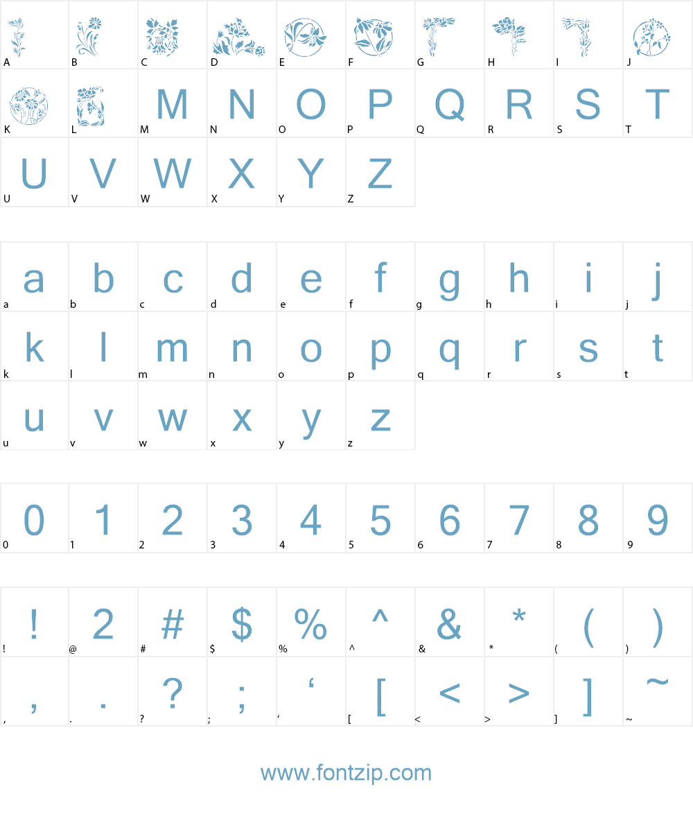 Flowers3 Font Character