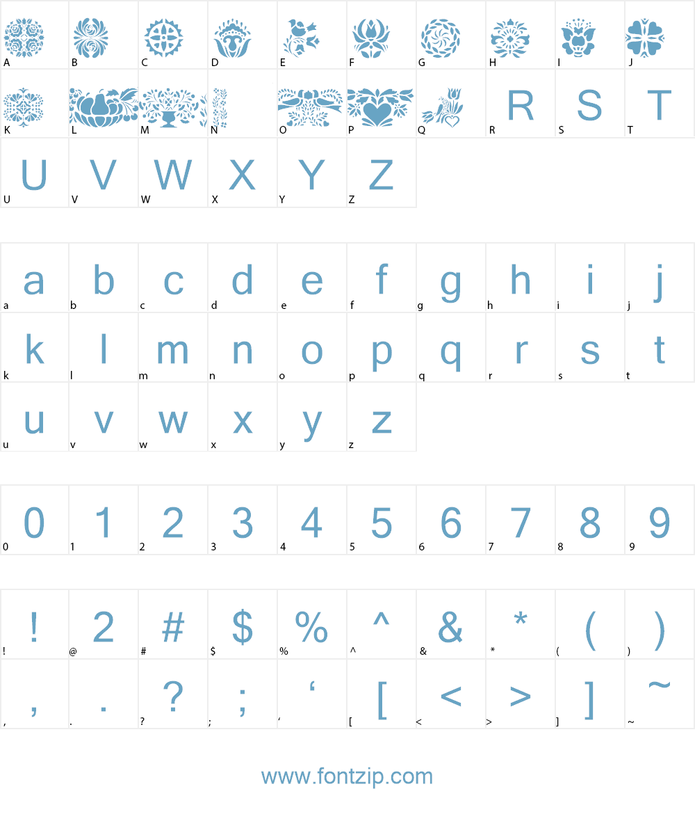 Folk Art 2 Font Character
