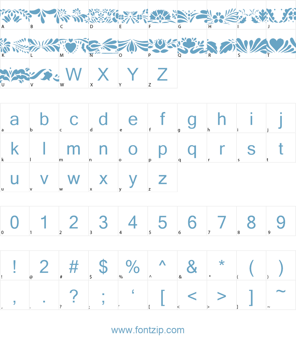Folk Art Dividers Font Character