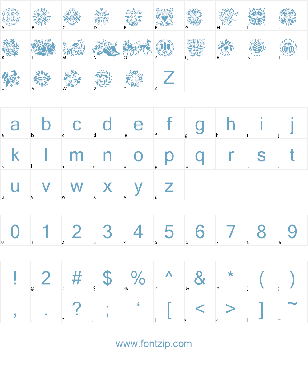 Folk Art Font Character